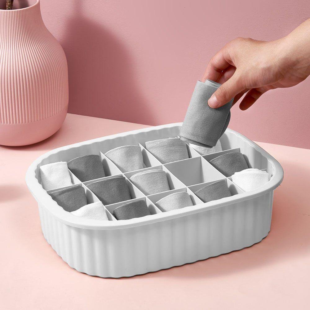 Organizador de Gavetas, Meias, Calcinhas, Bijuterias C- 15 Divisórias Linha Loft Cinza - 4