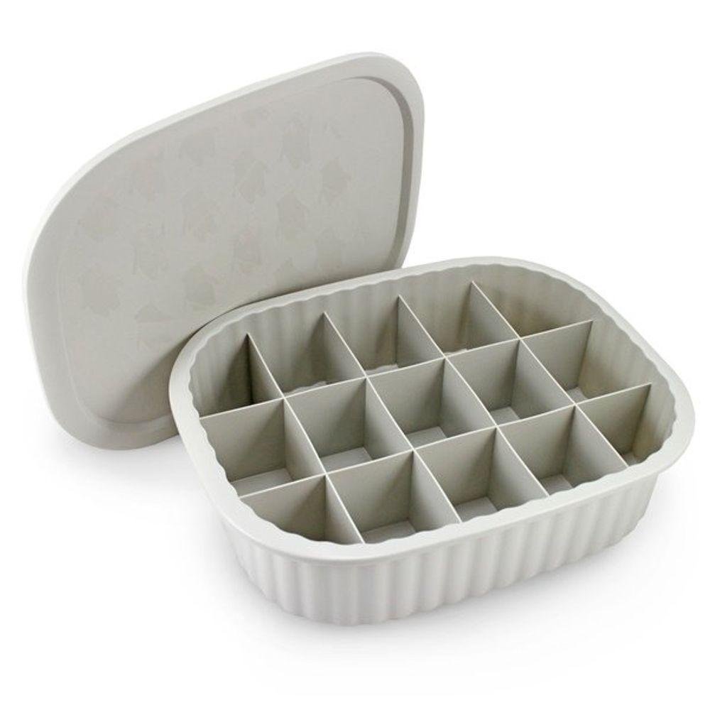 Organizador de Gavetas, Meias, Calcinhas, Bijuterias C- 15 Divisórias Linha Loft Cinza - 3
