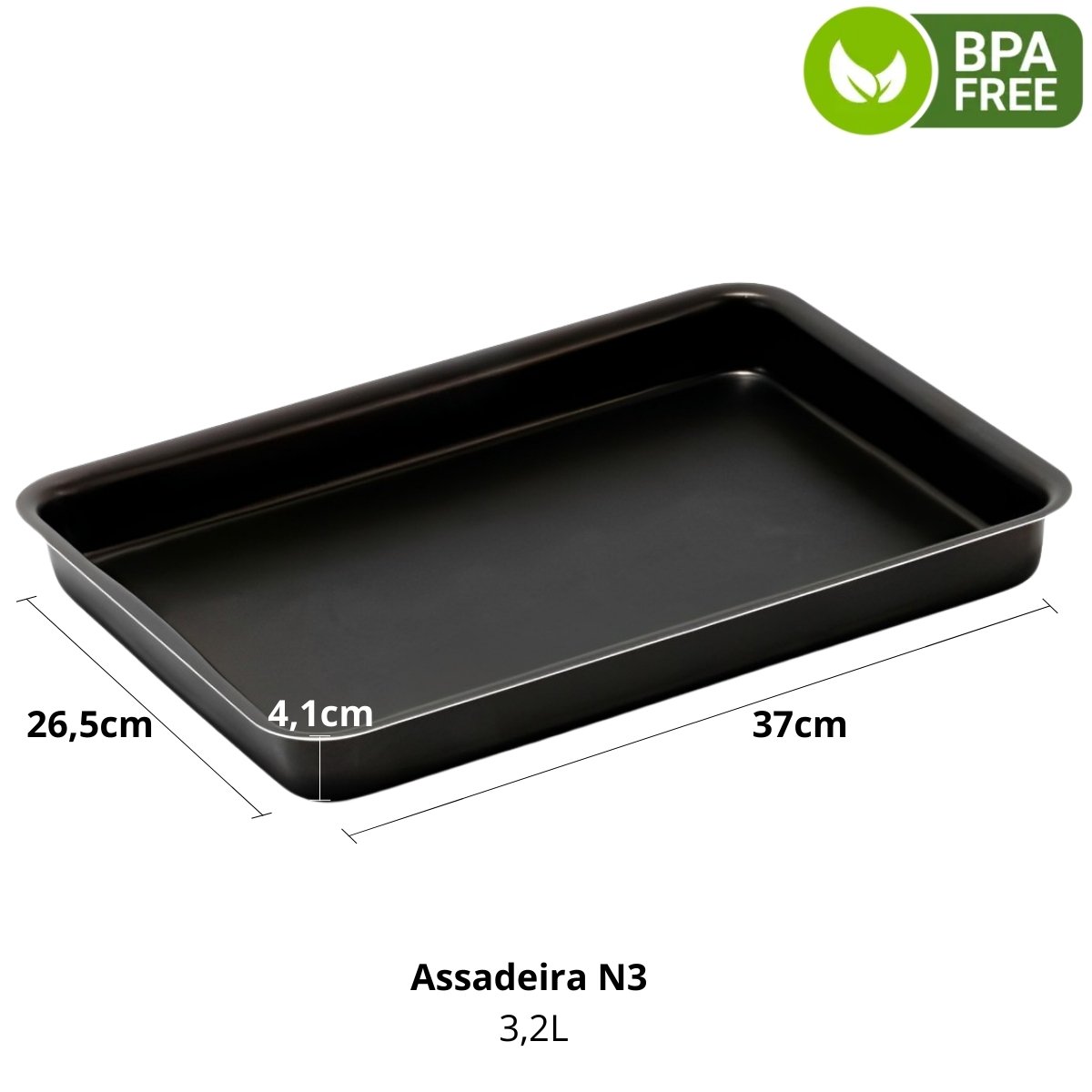 Jogo de Assadeiras Forma Retangular 03 Peças Antiaderentes + Pincel de Silicone Vermelho - 4