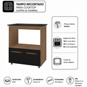 Ver imagem 2 de Balcão de Cozinha Armário para Fogão Cooktop 5 Bocas com Nicho para Forno Elisa - Savana/Preto