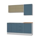 Ver imagem 2 de Cozinha Compacta Planejada 4 Peças 2 Aéreos 2 Balcões Soho CabeCasa MadeiraOriginals Azul/Branco
