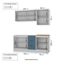 Ver imagem 5 de Cozinha Compacta Planejada 4 Peças 2 Aéreos 2 Balcões Soho CabeCasa MadeiraOriginals Azul/Branco