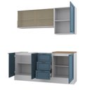 Ver imagem 3 de Cozinha Compacta Planejada 4 Peças 2 Aéreos 2 Balcões Soho CabeCasa MadeiraOriginals Azul/Branco