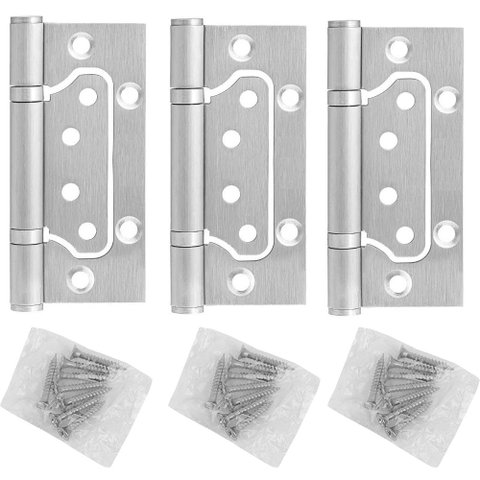 Dobradiça Porta Sobrepor 3 Peças de Aço Inox Mais Resistente Facil Negocio Importadora Dobra100_3pçs