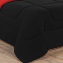 Ver imagem 4 de Kit Edredom + Jogo de Lençol 100% Algodão Gran Moratta 7 Peças Casal Preto-vermelho