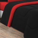 Ver imagem 3 de Kit Edredom + Jogo de Lençol 100% Algodão Gran Moratta 7 Peças Casal Preto-vermelho