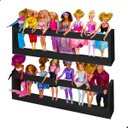 Ver imagem 1 de 2 Prateleira MDF Preto bonecas Barbie brinquedo 60x20x7