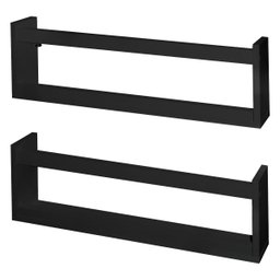 2 Prateleira MDF Preto bonecas Barbie brinquedo 60x20x7 - 2