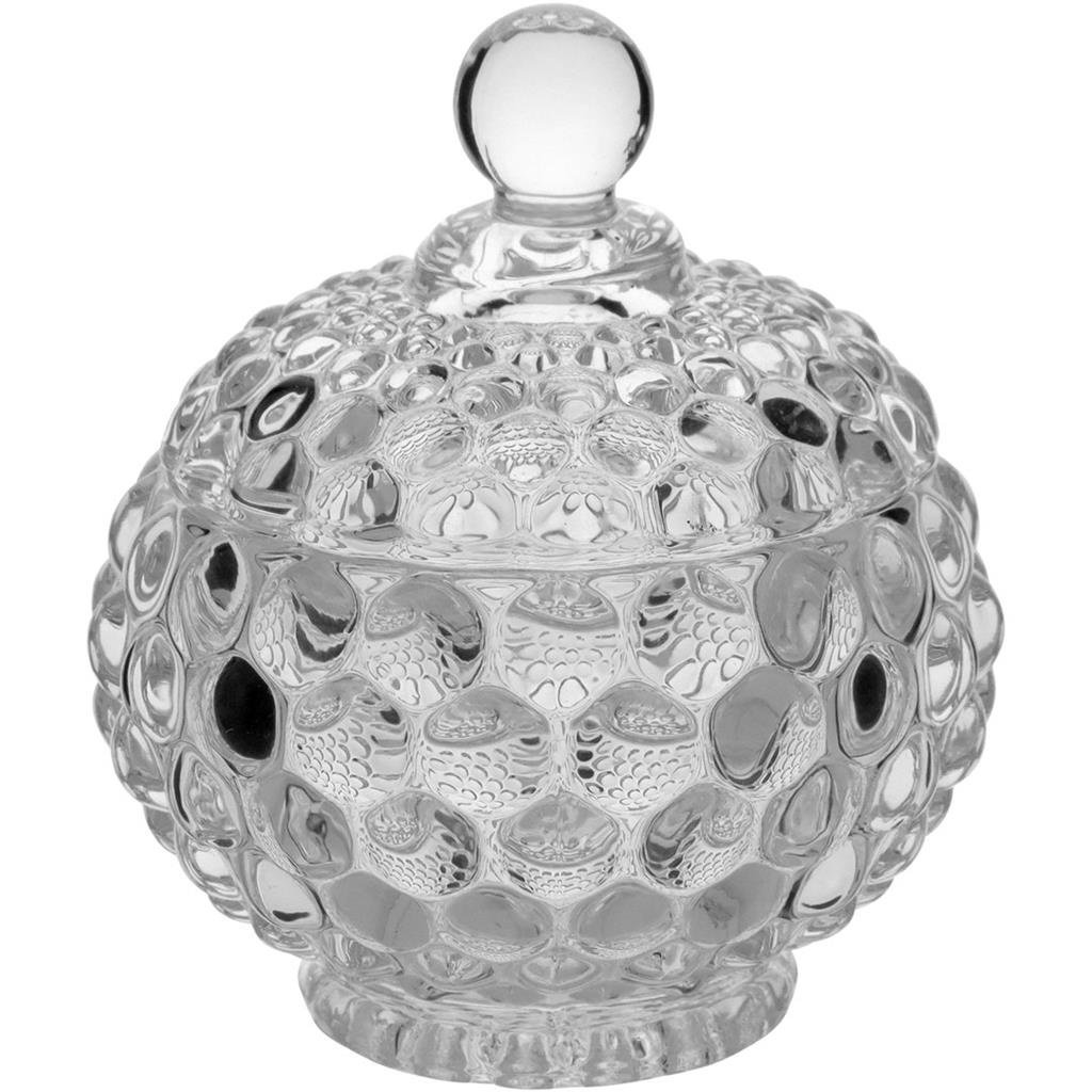Pote de Vidro Transparente com Tampa Redondo Luxo 12x10cm - 1