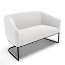 Ver imagem 1 de Sofá Namoradeira 2 Lugares Base Industrial Preto Stella Bouclê D03 - D'Rossi Cor Off White