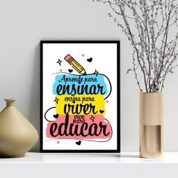 Quadro Decorativo Homenagem para Professores 24x18cm:madeira Branca - 1
