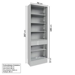 Cozinha Modulada 10 Peças 7 Aéreos 1 Balcão 1 Torre 1 Cristaleira Nara CabeCasa MadeiraMadeira - 16