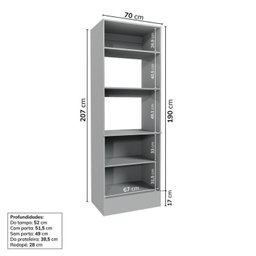 Cozinha Modulada 10 Peças 7 Aéreos 1 Balcão 1 Torre 1 Cristaleira Nara CabeCasa MadeiraMadeira - 18
