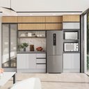Ver imagem 3 de Cozinha Planejada 10 Peças 7 Aéreos 1 Balcão 1 Torre 1 Cristaleira Nara CabeCasa MadeiraOriginals Mar