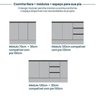 Cozinha Modulada 10 Peças 7 Aéreos 1 Balcão 1 Torre 1 Cristaleira Nara CabeCasa MadeiraOriginals - 15
