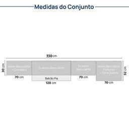 Cozinha Modulada 10 Peças 7 Aéreos 1 Balcão 1 Torre 1 Cristaleira Nara CabeCasa MadeiraMadeira - 7