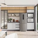 Ver imagem 2 de Cozinha Modulada 10 Peças 7 Aéreos 1 Balcão 1 Torre 1 Cristaleira Nara CabeCasa MadeiraOriginals