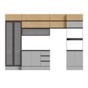 Ver imagem 4 de Cozinha Modulada 10 Peças 7 Aéreos 1 Balcão 1 Torre 1 Cristaleira Nara CabeCasa MadeiraOriginals