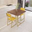 Ver imagem 3 de Conjunto Mesa de Jantar Quadrada Imbuia 2 Cadeiras Estofado Riviera Industrial Don Castro de