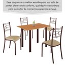 Ver imagem 3 de Conjunto Sala de Jantar Mila 4 Cadeiras Ella Marrom C- Creme