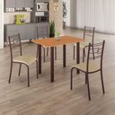Ver imagem 2 de Conjunto Sala de Jantar Mila 4 Cadeiras Ella Marrom C- Creme