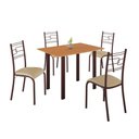 Ver imagem 1 de Conjunto Sala de Jantar Mila 4 Cadeiras Ella Marrom C- Creme