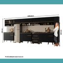 Ver imagem 7 de Armário de Cozinha Completa Atlanta Plaza com Vidro Carraro Preto Touch
