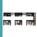 Ver imagem 6 de Armário de Cozinha Completa Atlanta Plaza com Vidro Carraro Preto Touch