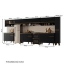 Ver imagem 5 de Armário de Cozinha Completa Atlanta Plaza com Vidro Carraro Preto Touch