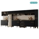 Ver imagem 3 de Armário de Cozinha Completa Atlanta Plaza com Vidro Carraro Preto Touch