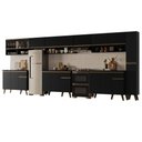 Ver imagem 2 de Armário de Cozinha Completa Atlanta Plaza com Vidro Carraro Preto Touch
