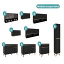Ver imagem 4 de Armário de Cozinha Completa Atlanta Plaza com Vidro Carraro Preto Touch