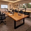 Ver imagem 1 de Mesa de Reunião 6 Lugares Poscast 230cm x 90cm Madeira Maciça Natural Cor:Madeira Natural