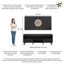 Ver imagem 6 de Rack Com Painel E Suporte Tv 65" Retrô Flórida Multimóveis V3134 Preto Preto