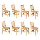 Ver imagem 1 de Kit 8 Cadeiras de Jantar Madeira Maciça Ripada Rústica Confort - Natural
