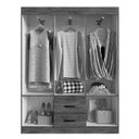 Ver imagem 3 de Guarda-roupa Casal Sidney 6 Portas 2 Gavetas Preto - Doripel Móveis