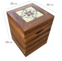Ver imagem 4 de Banco BANQUETA PUFF Madeira Com Ladrilho Banco Artesanal Baú NATURAL MINAS ARTE PRÓPRIA banco ladril