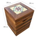 Ver imagem 4 de Banco BANQUETA PUFF Madeira Com Ladrilho Banco Artesanal Baú NATURAL MINAS ARTE PRÓPRIA banco ladril