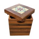 Ver imagem 1 de Banco BANQUETA PUFF Madeira Com Ladrilho Banco Artesanal Baú NATURAL MINAS ARTE PRÓPRIA banco ladril