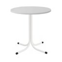 Ver imagem 1 de Mesa de Jantar Redonda 80cm Branca Tampo Madeira Branco