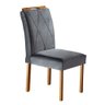Par de Cadeiras Rubi em Madeira Maciça e Tecido Veludo Cinza Móveis Mix - 2