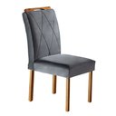 Ver imagem 2 de Par de Cadeiras Rubi em Madeira Maciça e Tecido Veludo Cinza Móveis Mix