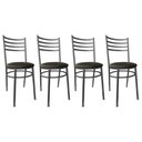 Ver imagem 1 de Conjunto 4 Cadeiras Jantar de Metal Preto e Assento Estofado Preto