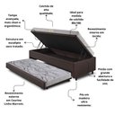 Ver imagem 5 de Bicama Box Baú 88x188 Corino Linho com Colchão de Espuma Ecoline D20 Ecoflex