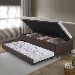 Bicama Box Baú 88x188 Corino Linho com Colchão de Espuma Ecoline D20 Ecoflex - 3