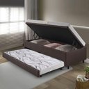 Ver imagem 3 de Bicama Box Baú 88x188 Corino Linho com Colchão de Espuma Ecoline D20 Ecoflex