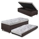 Ver imagem 1 de Bicama Box Baú 88x188 Corino Linho com Colchão de Espuma Ecoline D20 Ecoflex