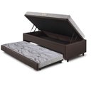 Ver imagem 4 de Bicama Box Baú 88x188 Corino Linho com Colchão de Espuma Ecoline D20 Ecoflex