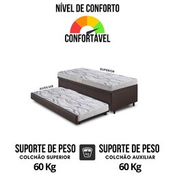 Bicama Box Baú 88x188 Corino Linho com Colchão de Espuma Ecoline D20 Ecoflex - 7