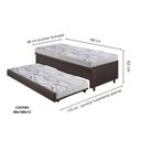 Ver imagem 2 de Bicama Box Baú 88x188 Corino Linho com Colchão de Espuma Ecoline D20 Ecoflex